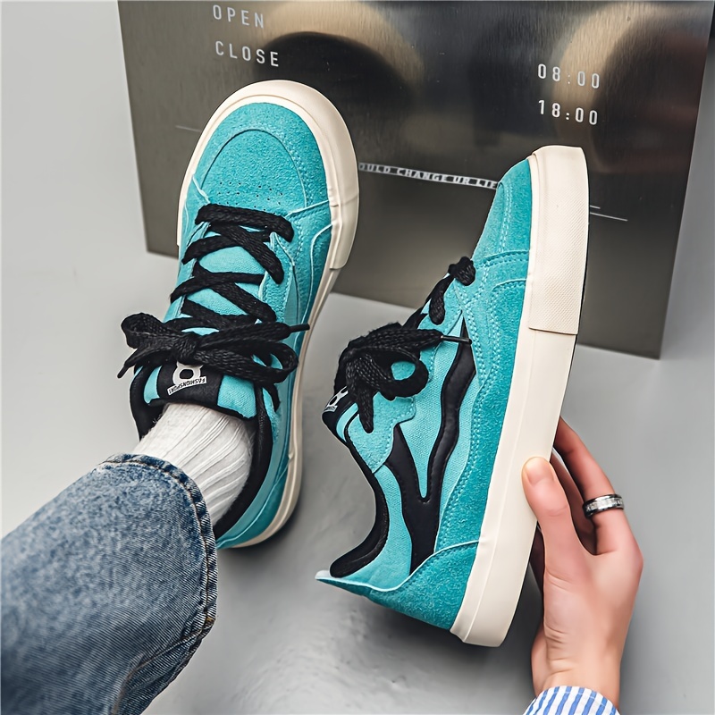 trendy skate shoes men s breathable non slip lace shoes details 6